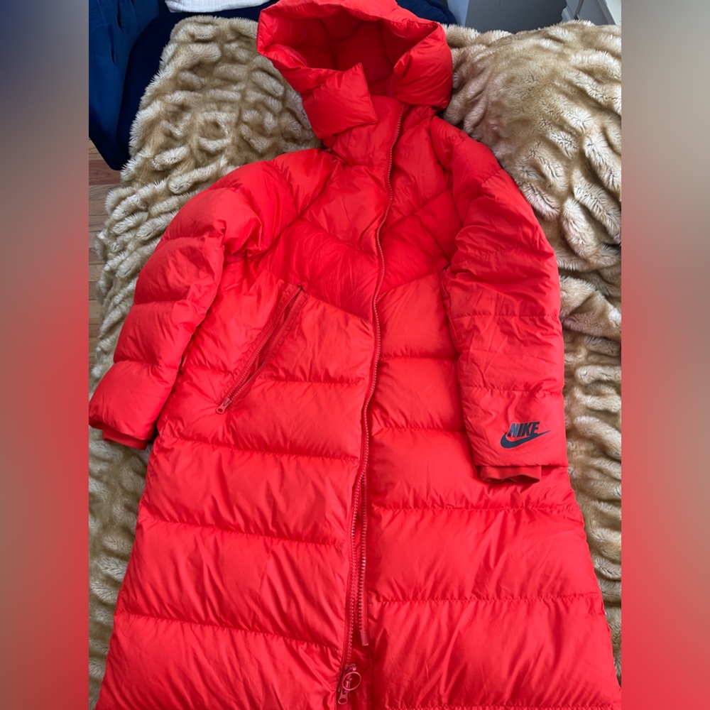 Nike full length parka! Like walking around in a sleeping bag!
